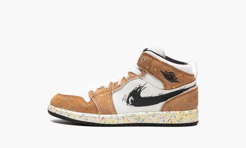 Nike Air Jordan 1 Mid PS Schoenen Kinderen Zwart Rood Nederland | 630584-UIP