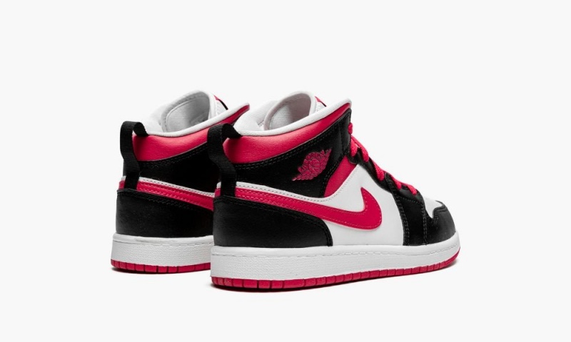 Nike Air Jordan 1 Mid PS 'White / Very Berry' Schoenen Kinderen Zwart Wit Rood Nederland | 503469-QFT