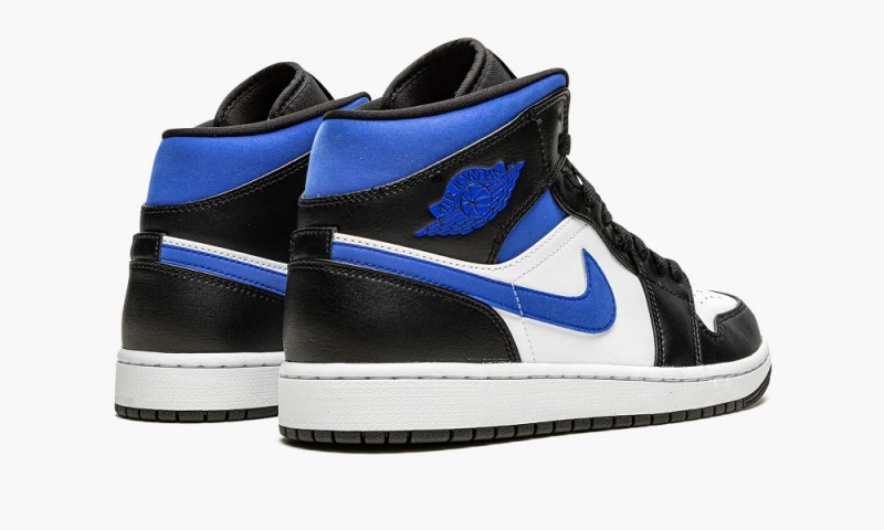 Nike Air Jordan 1 Mid 'Racer Blue / Black / White' Schoenen Heren Wit Blauw Zwart Nederland | 021684-VQD