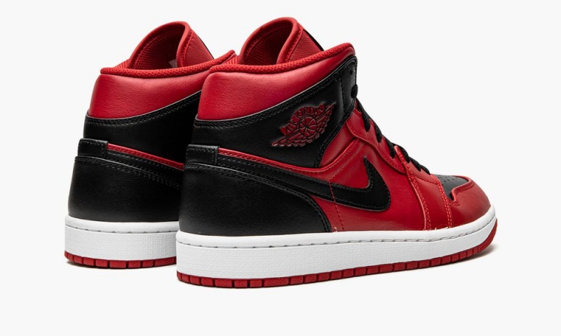 Nike Air Jordan 1 Mid 'Reverse Bred' Schoenen Heren Rood Zwart Wit Nederland | 136805-CKQ