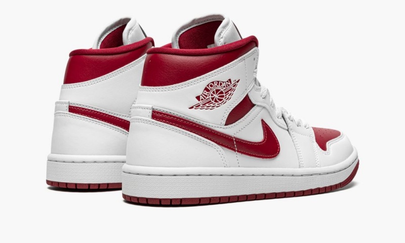 Nike Air Jordan 1 Mid 'Reverse Chicago' Schoenen Dames Wit Bordeaux Wit Nederland | 392750-GDR