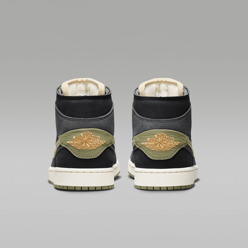Nike Air Jordan 1 Mid SE Craft Schoenen Dames Donkergrijs Zwart Blauw Lichtolijfgroen Nederland | 415230-HGP
