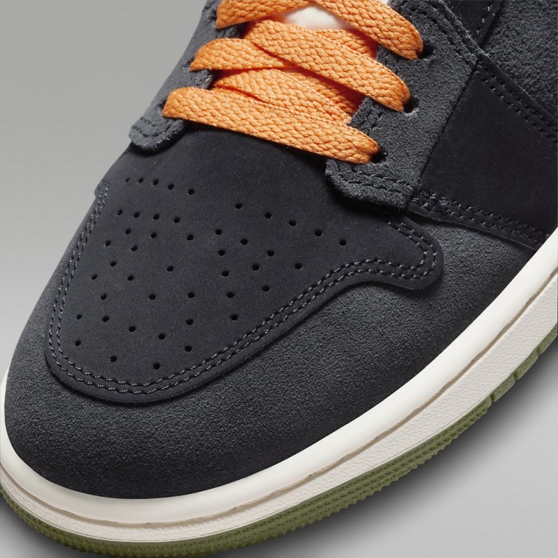 Nike Air Jordan 1 Mid SE Craft Schoenen Dames Donkergrijs Zwart Blauw Lichtolijfgroen Nederland | 415230-HGP
