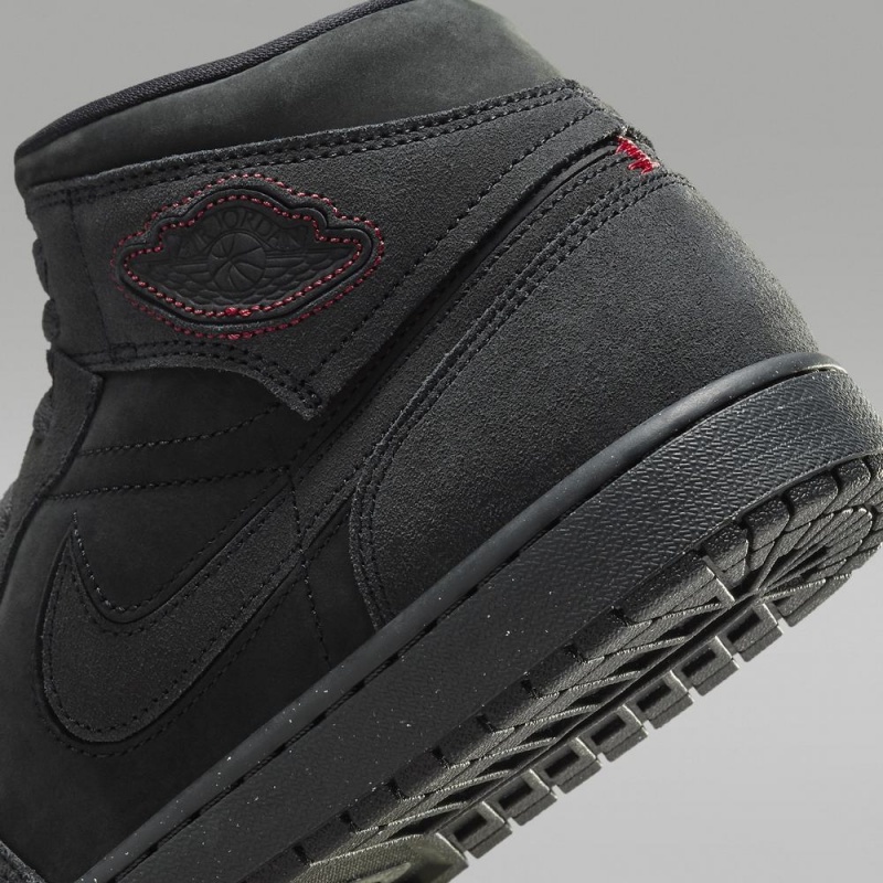 Nike Air Jordan 1 Mid SE Craft Schoenen Dames Donkergrijs Rood Zwart Nederland | 692140-FPM