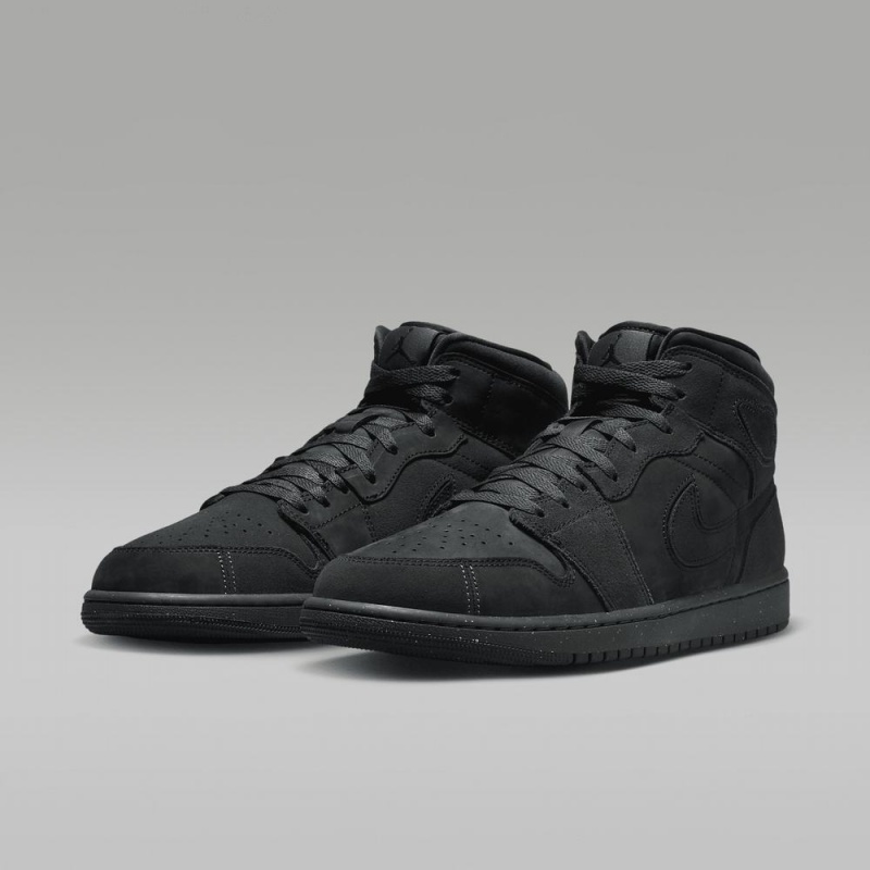 Nike Air Jordan 1 Mid SE Craft Schoenen Dames Donkergrijs Rood Zwart Nederland | 692140-FPM