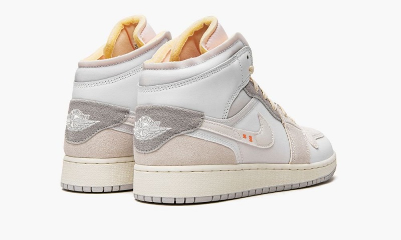 Nike Air Jordan 1 Mid SE Craft Schoenen Kinderen Wit Grijs Nederland | 245918-AMI