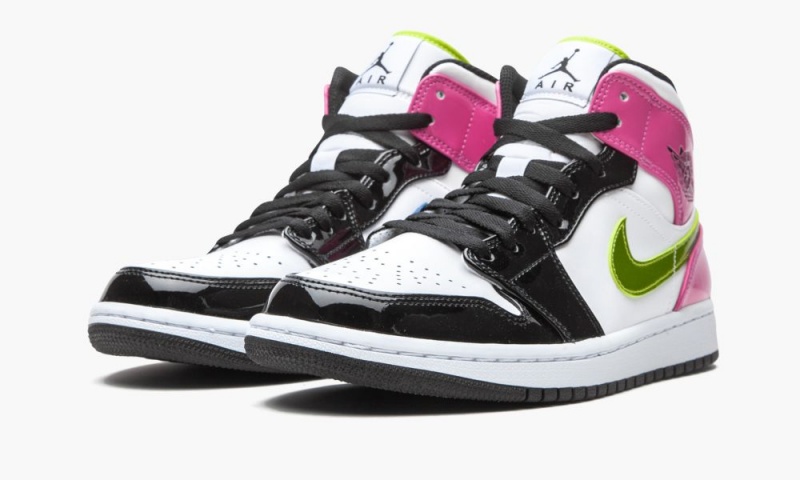 Nike Air Jordan 1 Mid SE 'Cyber / Active Fuchsia' Schoenen Heren Wit Fuchsie Zwart Nederland | 360572-NMT
