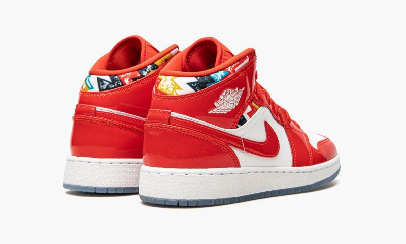 Nike Air Jordan 1 Mid SE GS 'Barcelona Trui Red Lak' Schoenen Kinderen Rood Wit Nederland | 237984-ZYV