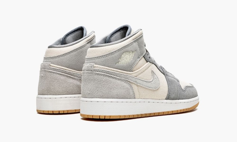 Nike Air Jordan 1 Mid SE GS 'Coconut Milk / Particle Grey' Schoenen Kinderen Grijs Nederland | 183076-BPV