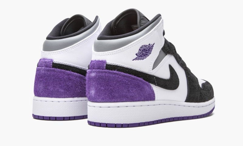 Nike Air Jordan 1 Mid SE GS 'Court Purple Suede' Schoenen Kinderen Wit Paars Zwart Nederland | 962730-ORN