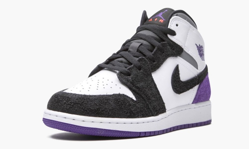 Nike Air Jordan 1 Mid SE GS 'Court Purple Suede' Schoenen Kinderen Wit Paars Zwart Nederland | 962730-ORN