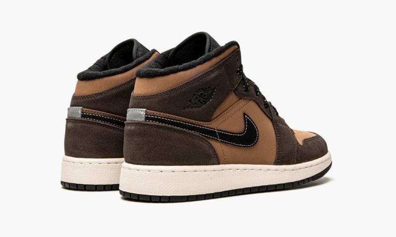 Nike Air Jordan 1 Mid SE GS 'Earth Tone' Schoenen Kinderen Donkerchocola Rood Nederland | 802549-VBZ