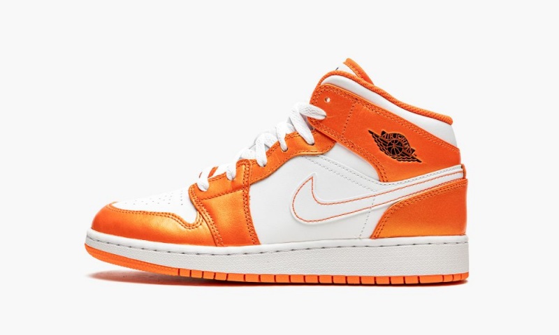 Nike Air Jordan 1 Mid SE GS \'Electro Orange\' Schoenen Kinderen Oranje Zwart Wit Nederland | 872015-BOH