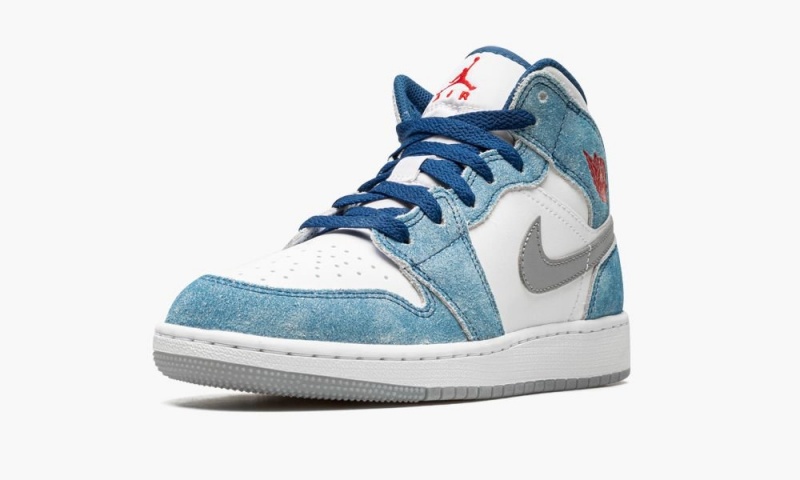 Nike Air Jordan 1 Mid SE GS 'French Blue' Schoenen Kinderen Blauw Rood Wit Nederland | 154760-DUE