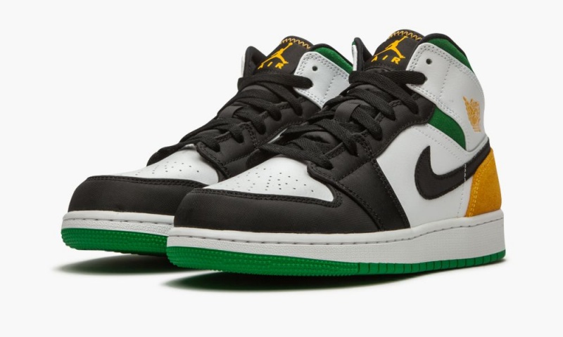 Nike Air Jordan 1 Mid SE (GS) 'Laser Orange / Lucky Green' Schoenen Kinderen Wit Oranje Zwart Nederland | 713258-HVB