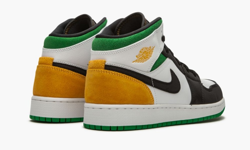 Nike Air Jordan 1 Mid SE (GS) 'Laser Orange / Lucky Green' Schoenen Kinderen Wit Oranje Zwart Nederland | 713258-HVB