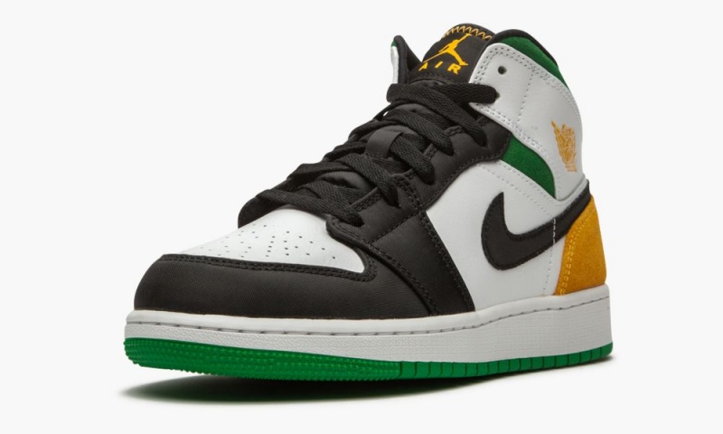 Nike Air Jordan 1 Mid SE (GS) 'Laser Orange / Lucky Green' Schoenen Kinderen Wit Oranje Zwart Nederland | 713258-HVB