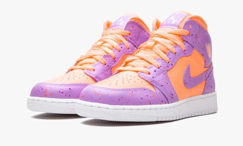 Nike Air Jordan 1 Mid SE (GS) 'Orange Pulse / Atomic Violet' Schoenen Kinderen Oranje Paars Nederland | 240179-RFJ