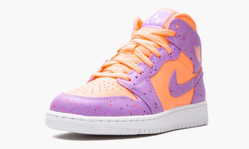 Nike Air Jordan 1 Mid SE (GS) 'Orange Pulse / Atomic Violet' Schoenen Kinderen Oranje Paars Nederland | 240179-RFJ