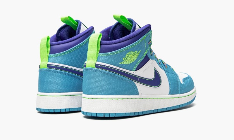 Nike Air Jordan 1 Mid SE GS 'Sprite Blue' Schoenen Kinderen Wit Blauw Nederland | 403975-RXL