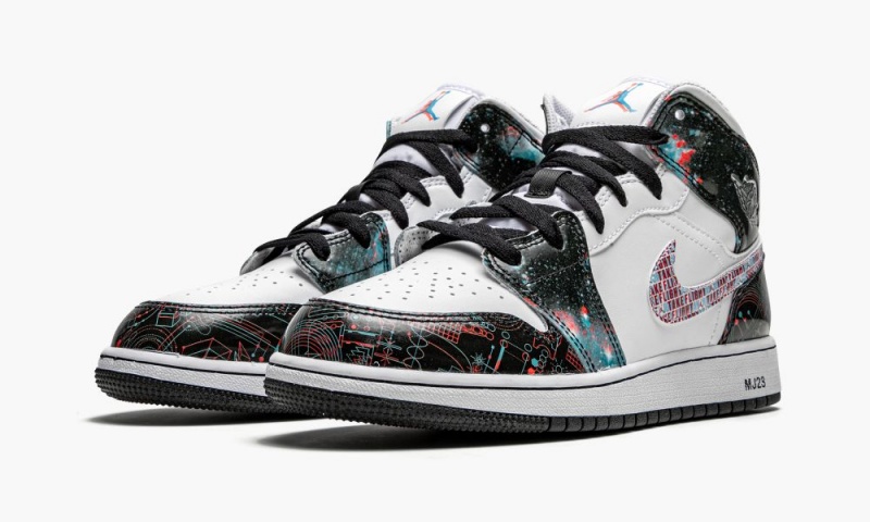 Nike Air Jordan 1 Mid SE GS 'Take Flight' Schoenen Kinderen Wit Lichtrood Blauw Nederland | 134759-EQJ