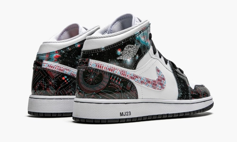 Nike Air Jordan 1 Mid SE GS 'Take Flight' Schoenen Kinderen Wit Lichtrood Blauw Nederland | 134759-EQJ