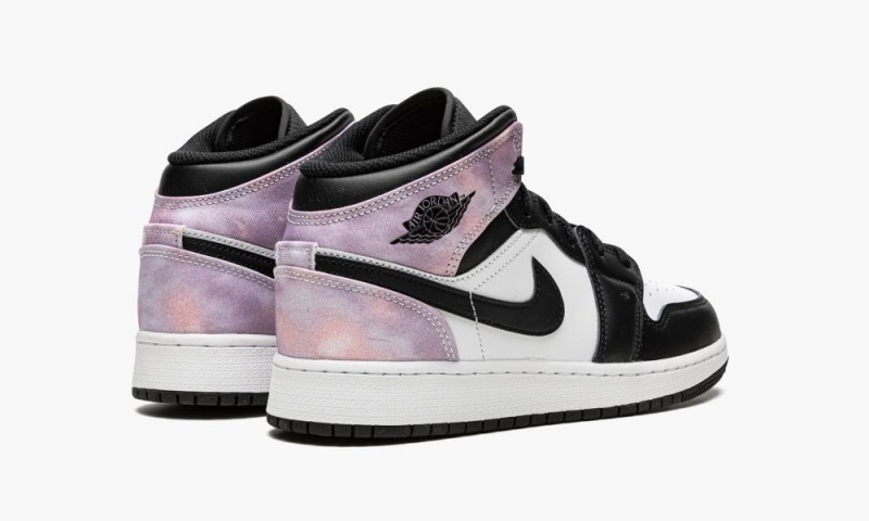 Nike Air Jordan 1 Mid SE GS 'Tie Dye' Schoenen Kinderen Zwart Koraal Wit Nederland | 049635-KZE