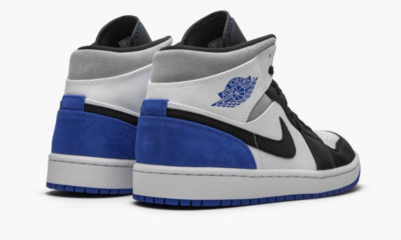 Nike Air Jordan 1 Mid SE 'Game Royal Black Neus' Schoenen Heren Wit Koningsblauw Zwart Nederland | 458769-BTA
