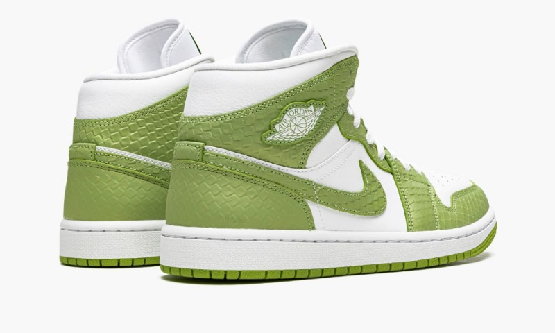 Nike Air Jordan 1 Mid SE 'Green Python' Schoenen Dames Wit Groen Wit Nederland | 205634-YHV