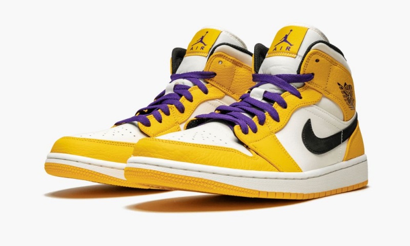 Nike Air Jordan 1 Mid SE 'Lakers' Schoenen Heren Goud Zwart Nederland | 327960-FIJ