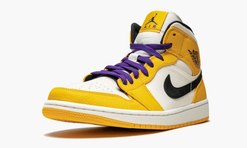Nike Air Jordan 1 Mid SE 'Lakers' Schoenen Heren Goud Zwart Nederland | 327960-FIJ