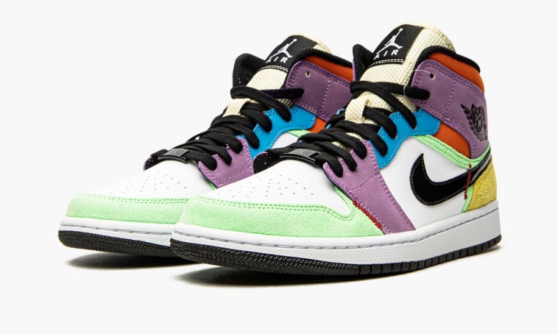 Nike Air Jordan 1 Mid SE 'Lightbulb' Schoenen Dames Wit Zwart Nederland | 715234-NJH