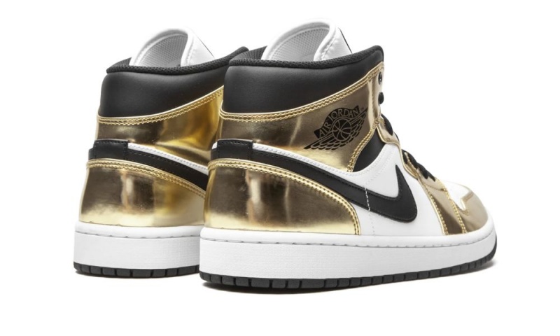 Nike Air Jordan 1 Mid SE 'Metallic Gold' Schoenen Heren Metal Goud Zwart Wit Nederland | 682037-YHR