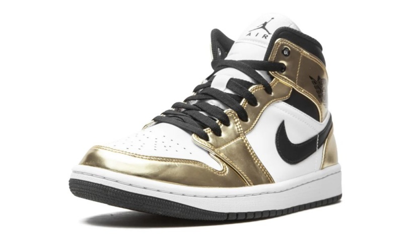 Nike Air Jordan 1 Mid SE 'Metallic Gold' Schoenen Heren Metal Goud Zwart Wit Nederland | 682037-YHR