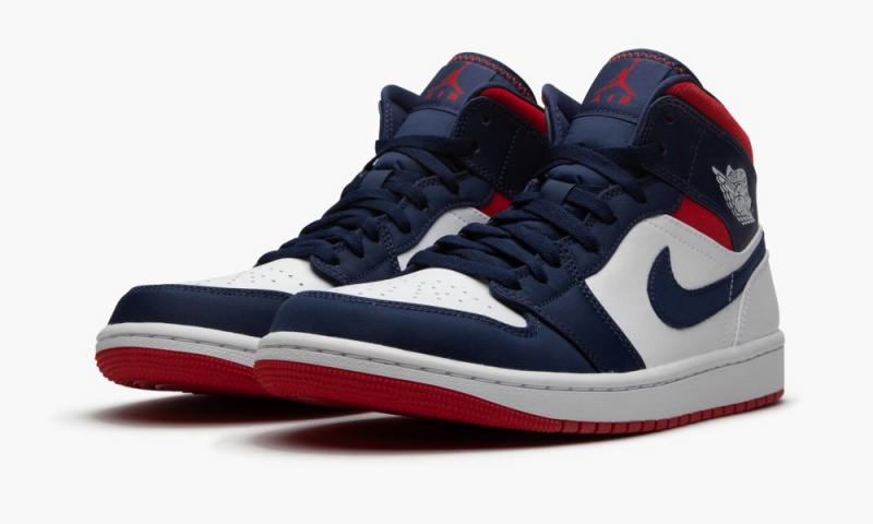 Nike Air Jordan 1 Mid SE 'Olympic - USA' Schoenen Heren Wit Blauw Nederland | 096432-OVI