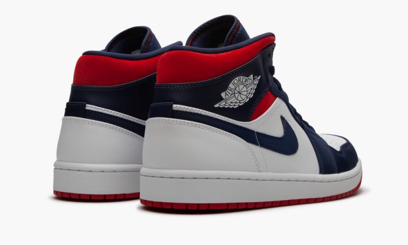 Nike Air Jordan 1 Mid SE 'Olympic - USA' Schoenen Heren Wit Blauw Nederland | 096432-OVI