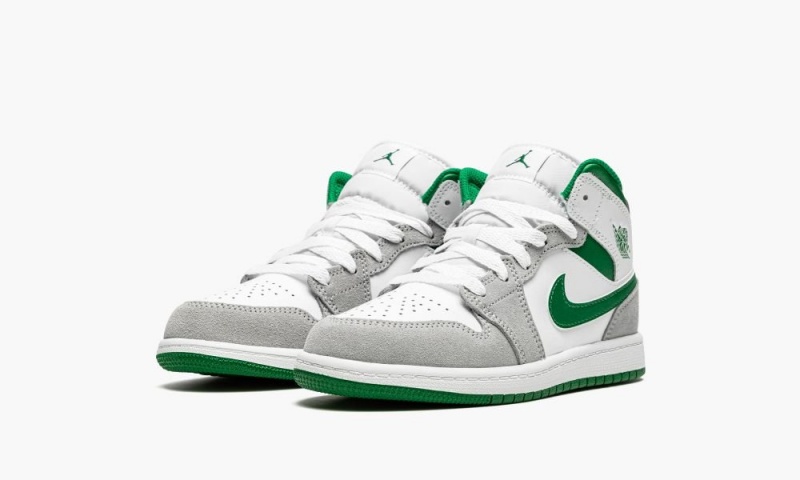 Nike Air Jordan 1 Mid SE PS 'Grey / Green' Schoenen Kinderen Wit Diepgroen Nederland | 439176-GDJ