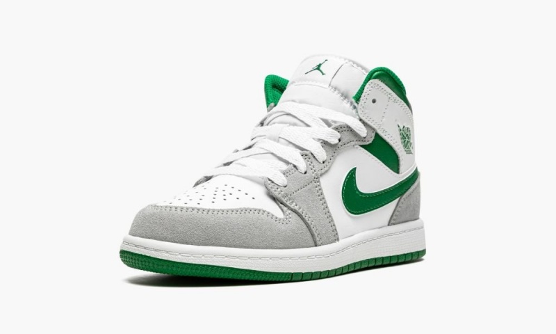 Nike Air Jordan 1 Mid SE PS 'Grey / Green' Schoenen Kinderen Wit Diepgroen Nederland | 439176-GDJ