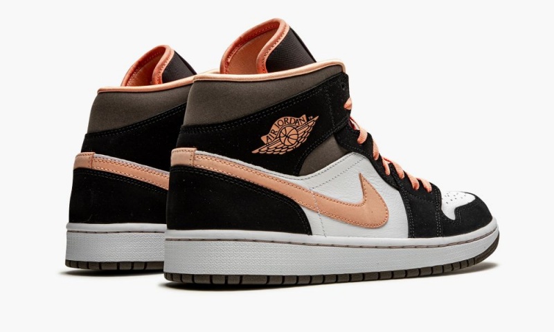 Nike Air Jordan 1 Mid SE 'Peach Mocha' Schoenen Dames Wit Abrikoos Zwart Nederland | 657802-OCE