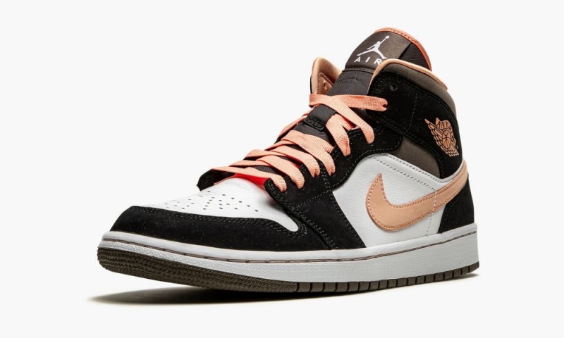 Nike Air Jordan 1 Mid SE 'Peach Mocha' Schoenen Dames Wit Abrikoos Zwart Nederland | 657802-OCE