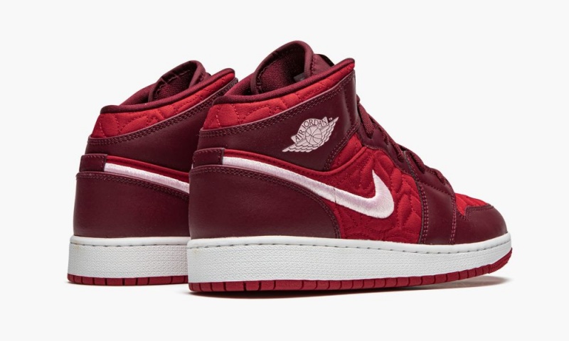 Nike Air Jordan 1 Mid SE 'Red Quilt' Schoenen Kinderen Rood Roze Nederland | 685327-EZY