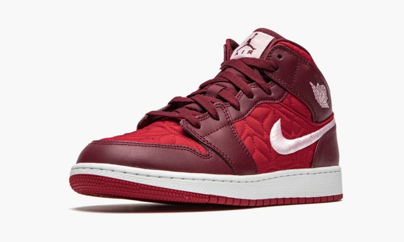 Nike Air Jordan 1 Mid SE 'Red Quilt' Schoenen Kinderen Rood Roze Nederland | 685327-EZY