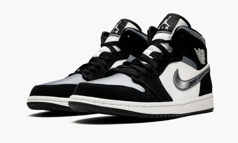Nike Air Jordan 1 Mid SE 'Satin Grey' Schoenen Heren Zwart Grijs Nederland | 497820-WXE
