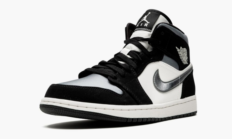 Nike Air Jordan 1 Mid SE 'Satin Grey' Schoenen Heren Zwart Grijs Nederland | 497820-WXE