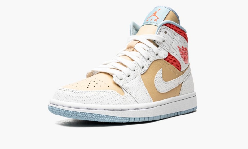 Nike Air Jordan 1 Mid SE 'Sesame' Schoenen Dames Wit Rood Nederland | 836479-NAK