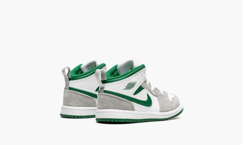 Nike Air Jordan 1 Mid SE TD 'Grey / Pine Green' Schoenen Kinderen Wit Diepgroen Grijs Nederland | 798645-DHI