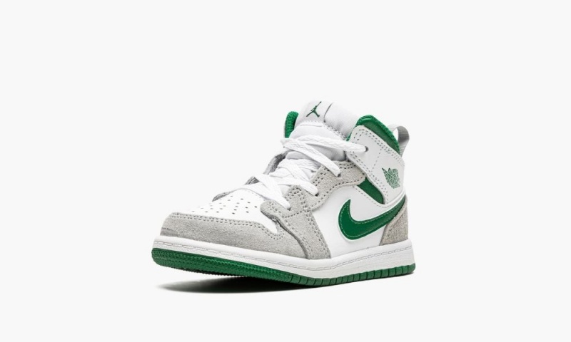 Nike Air Jordan 1 Mid SE TD 'Grey / Pine Green' Schoenen Kinderen Wit Diepgroen Grijs Nederland | 798645-DHI