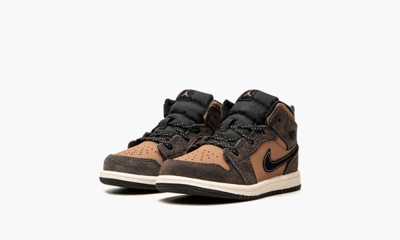 Nike Air Jordan 1 Mid SE (TD) Schoenen Kinderen Donkerchocola Rood Nederland | 195248-WTU