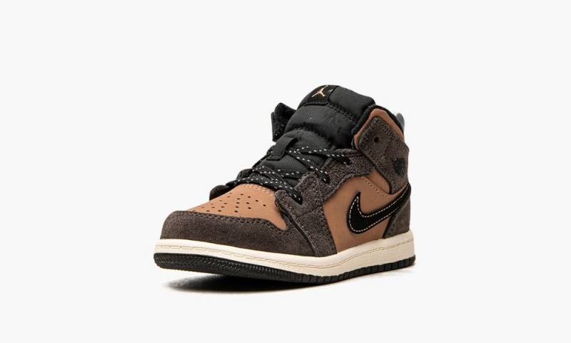 Nike Air Jordan 1 Mid SE (TD) Schoenen Kinderen Donkerchocola Rood Nederland | 195248-WTU