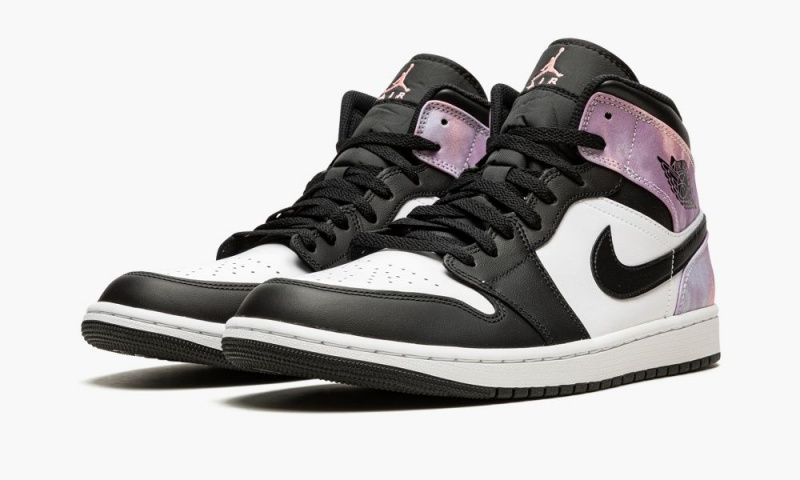 Nike Air Jordan 1 Mid SE 'Tie-Dye' Schoenen Heren Zwart Koraal Wit Nederland | 520736-YWL
